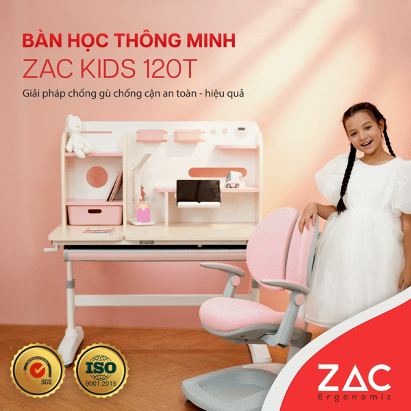 Bàn học trẻ en chống gù cận ZAC Ergonomic 120T