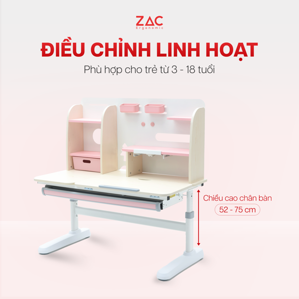 Bàn học trẻ en chống gù cận ZAC Ergonomic 120T